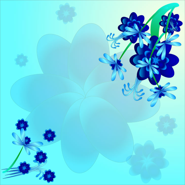 Beautiful Flower blue Patterns