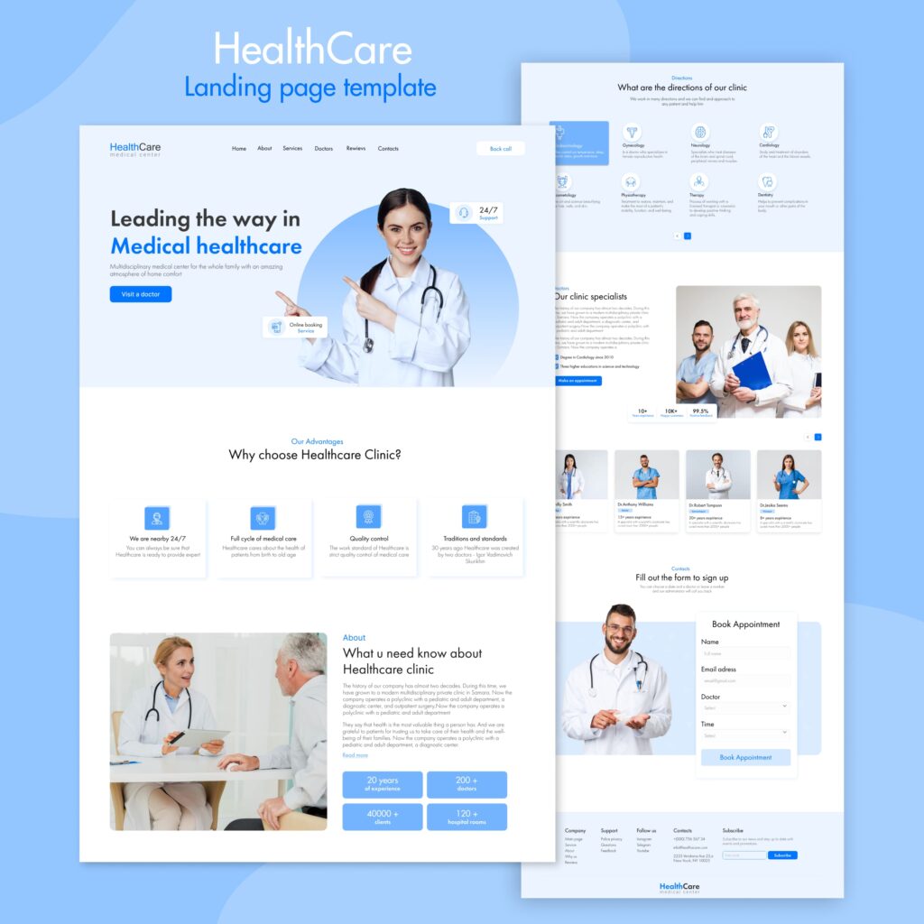 Healthcare Landing Page Template – MasterBundles