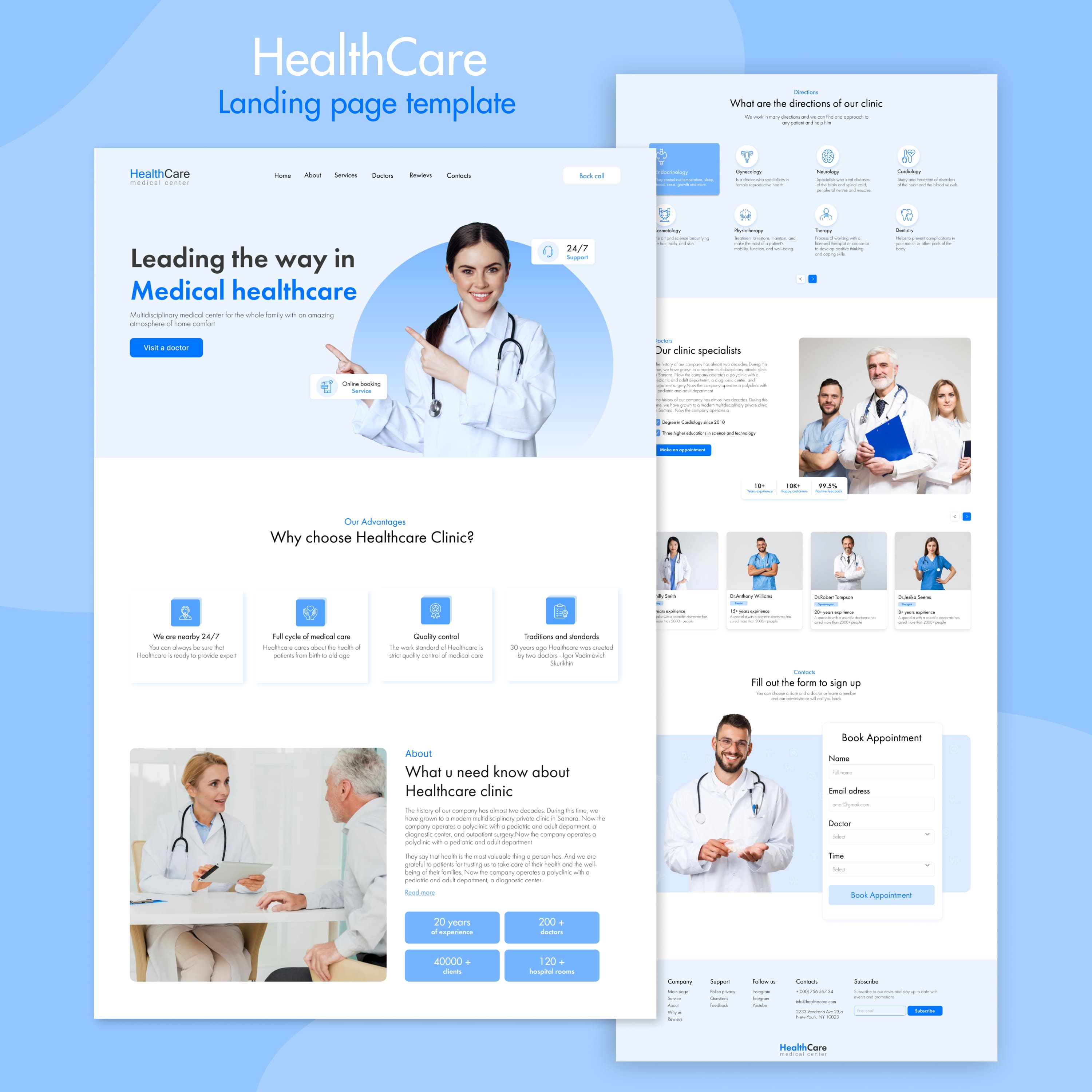 healthcare landing page template.