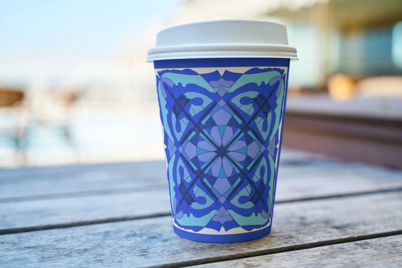 Hand Drawn Seamless Patterns coffee cup.