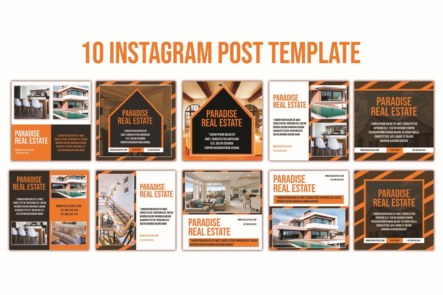 10 Instagram Post Pack Real Estate cover image.