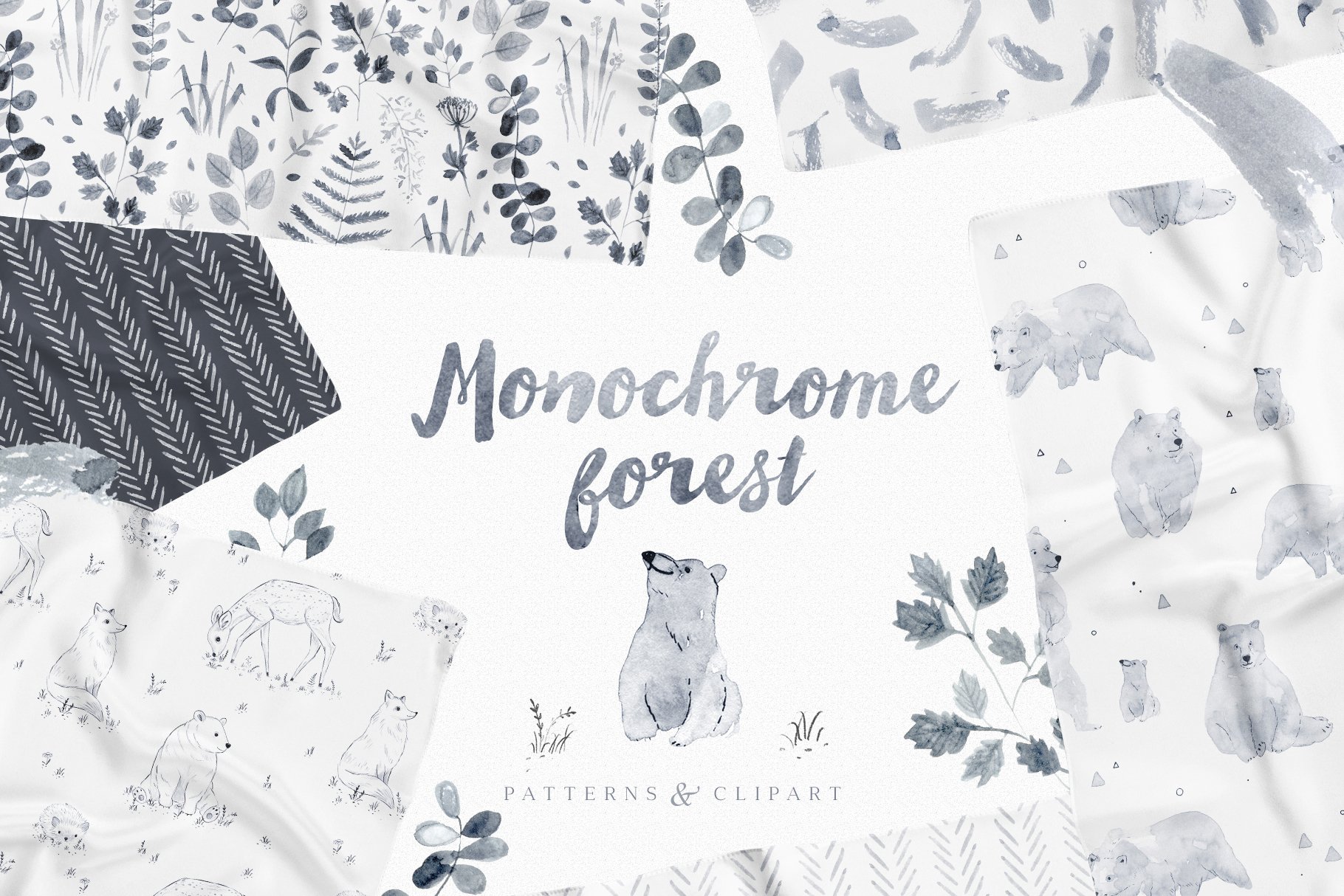 Monochrome forrest will be perfect for children room.