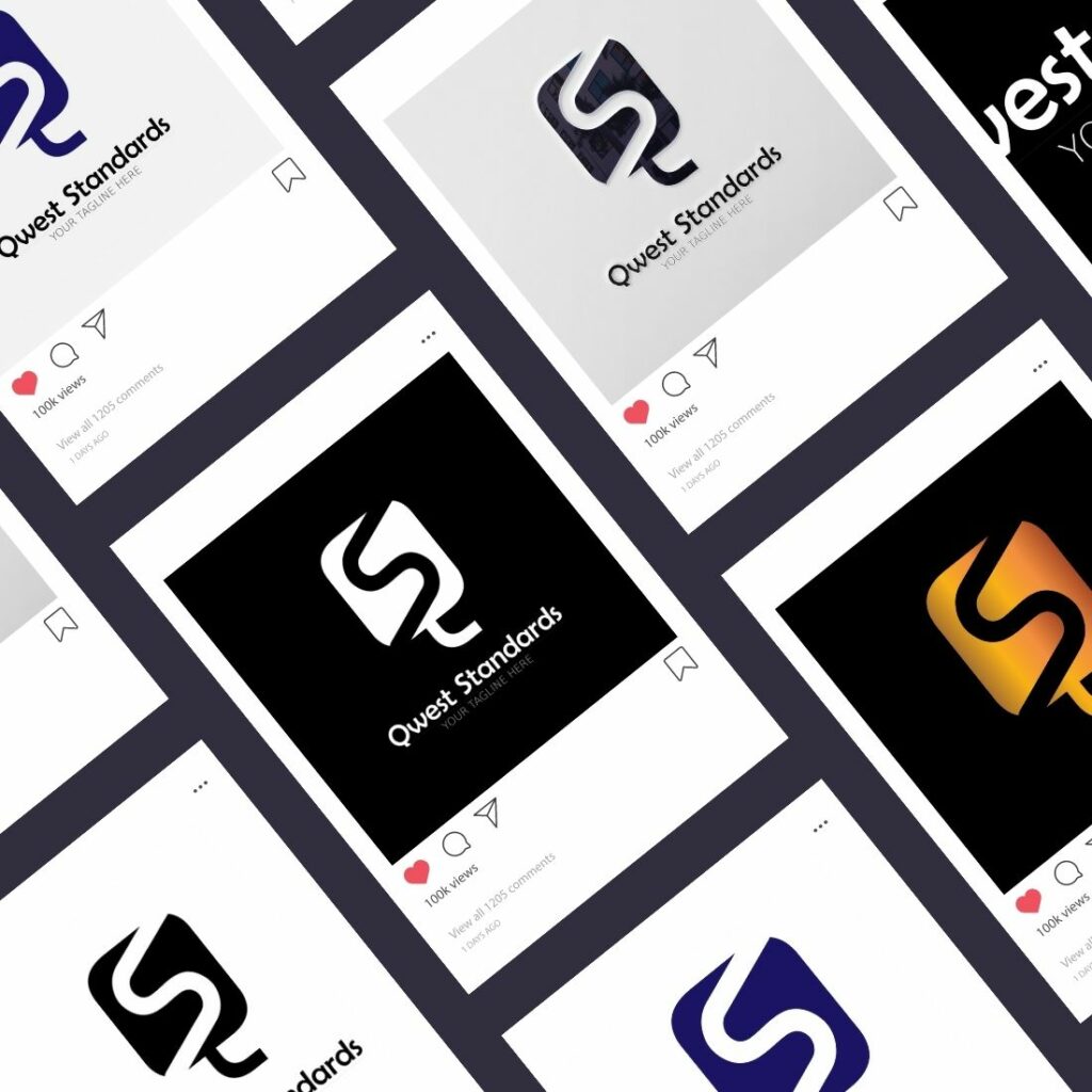Two letter minimal logo design - Q and S - MasterBundles