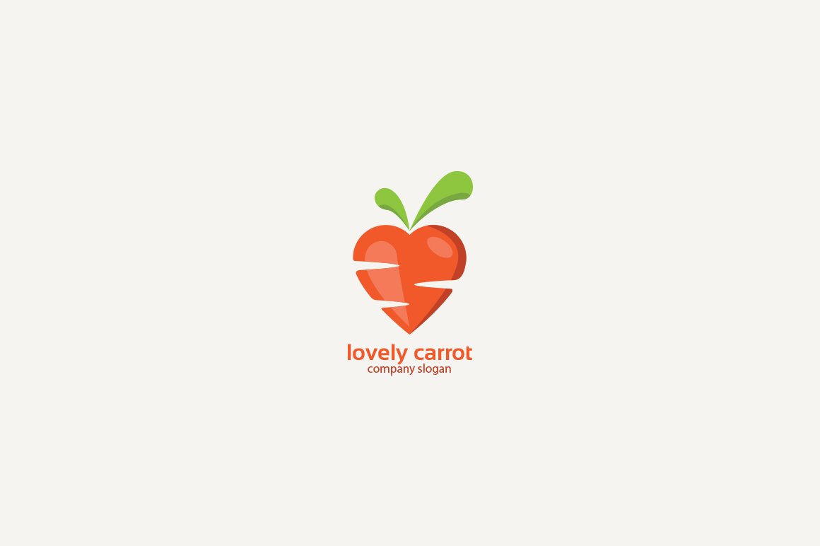 White mat paper with a colorful carrot logo in a heart shape.