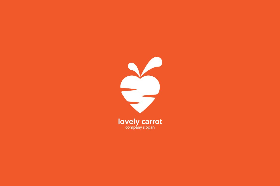 Orange background with a white carrot.
