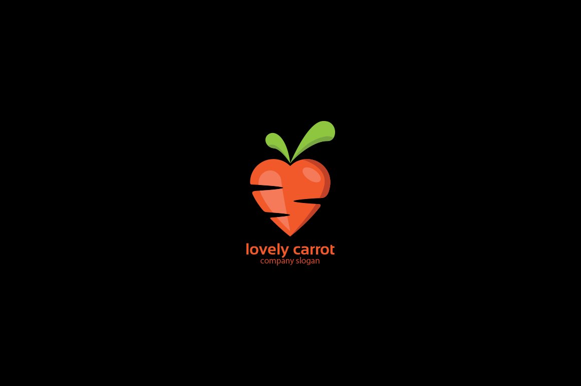 Colorful carrot logo in a heart.