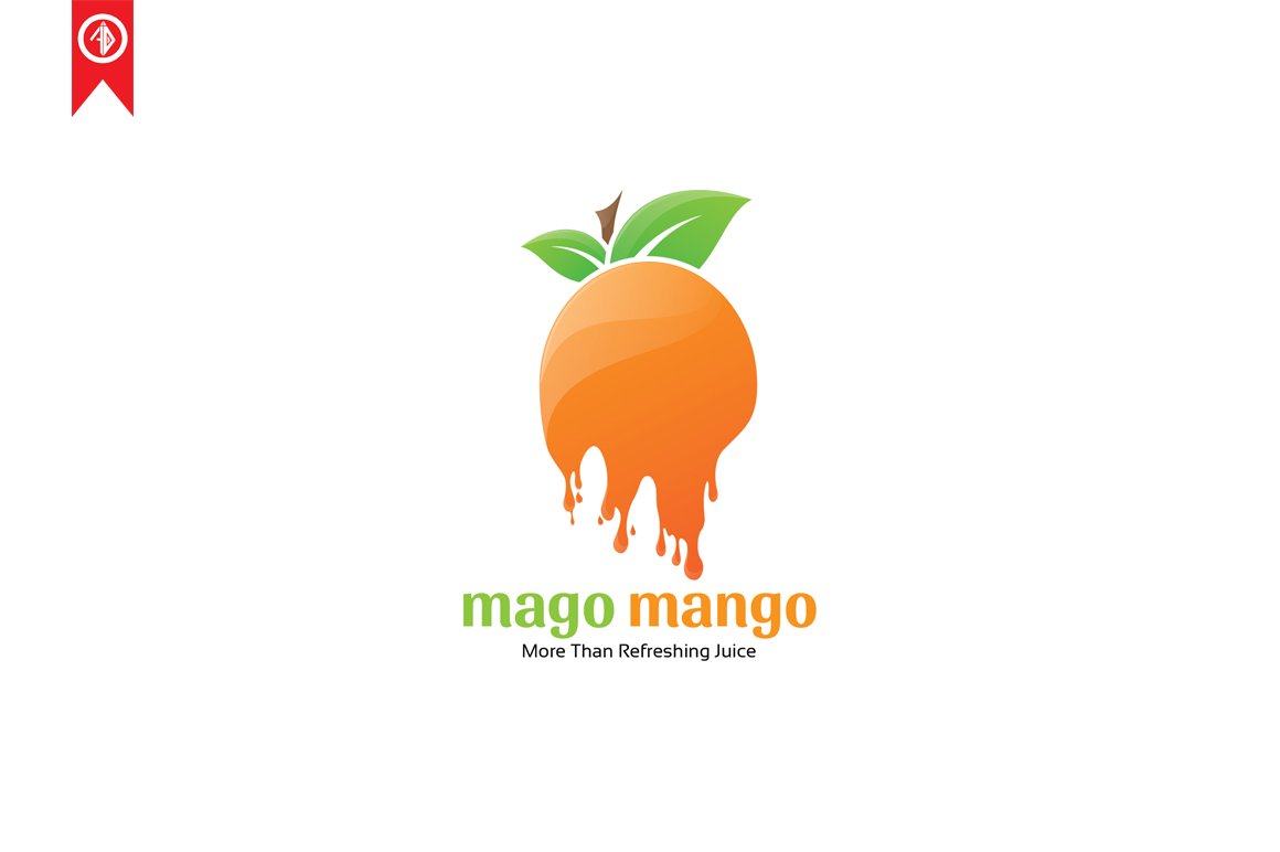 White background with a bright mango.