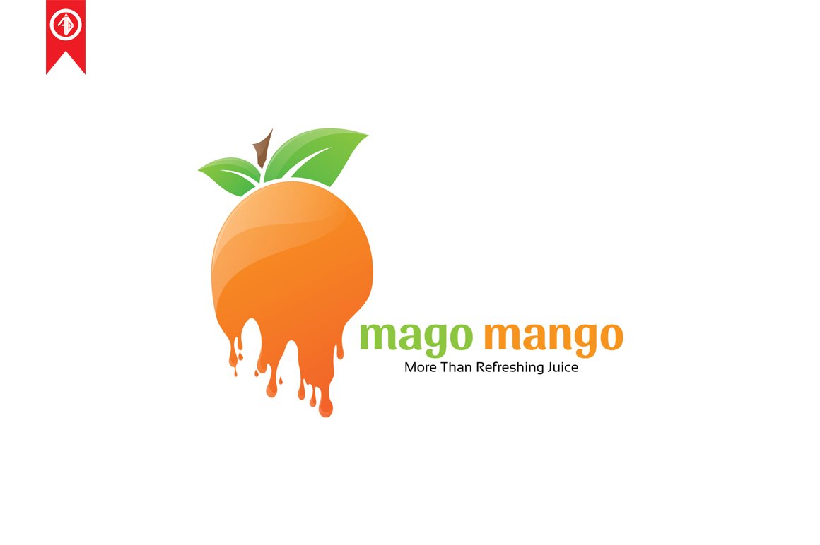 Colorful mango logo with a text.