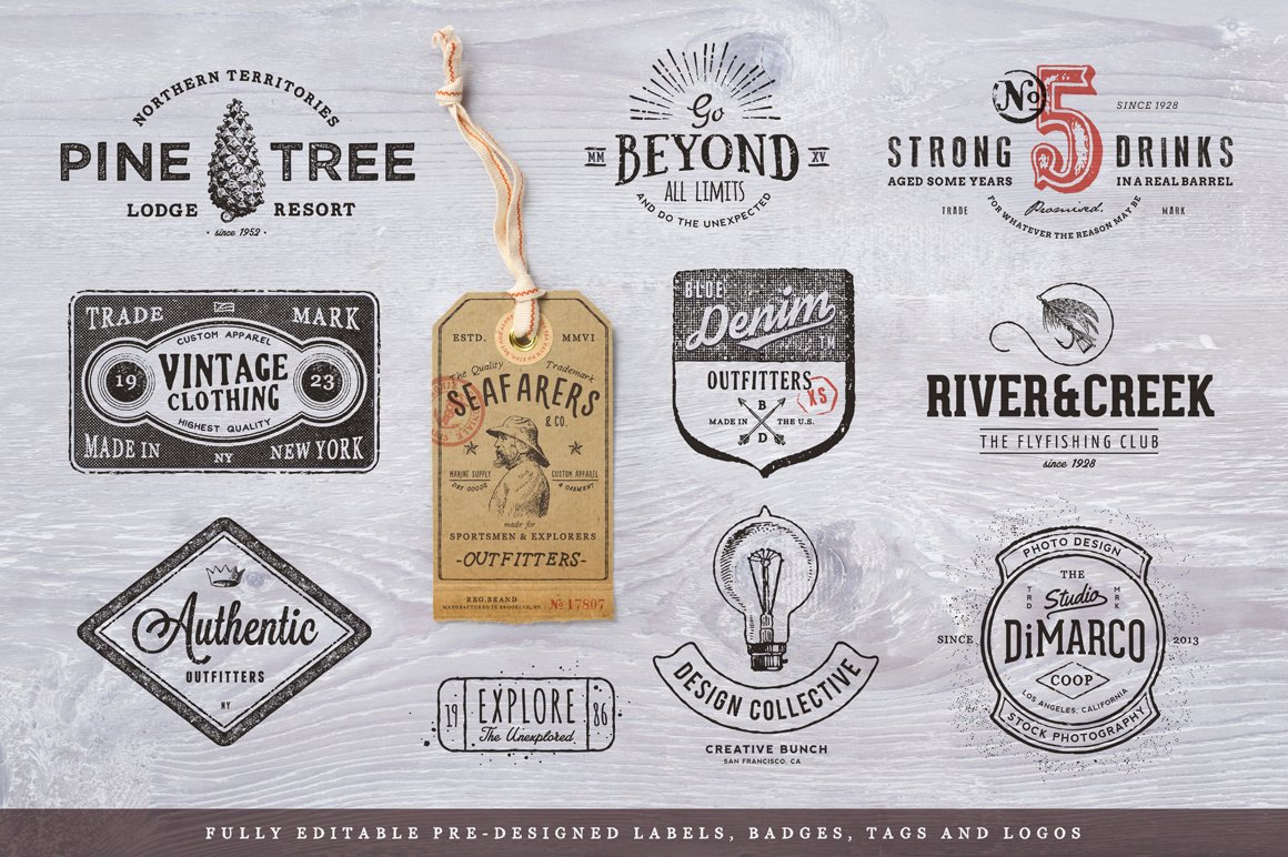 Fully editable pre-designed labels and badges.