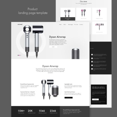 product landing page template.