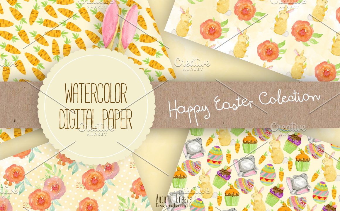 Colorful easter set with animals.