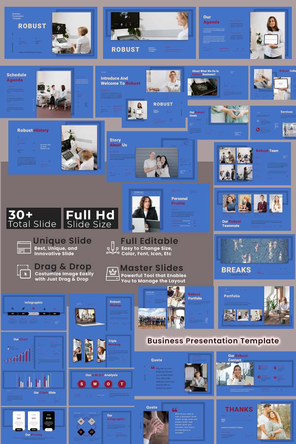 Creative Business Presentation PowerPoint Template pinterest image.