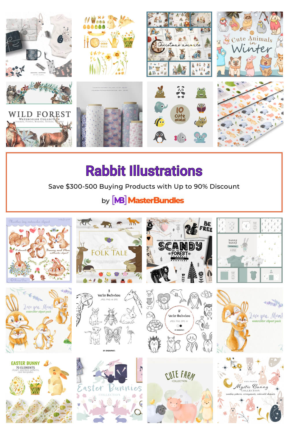 rabbit illustrations pinterest image.