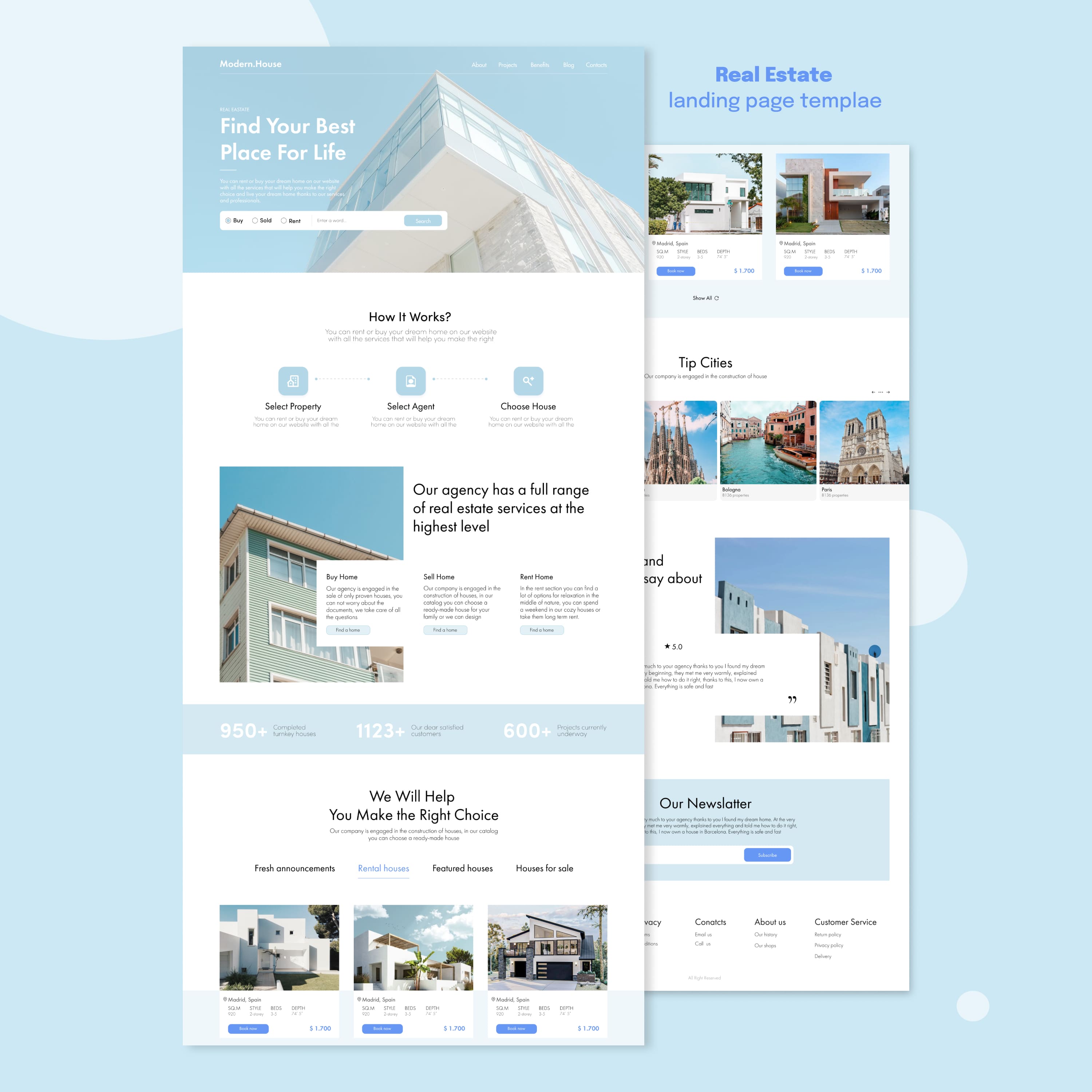 real estate landing page template cover.