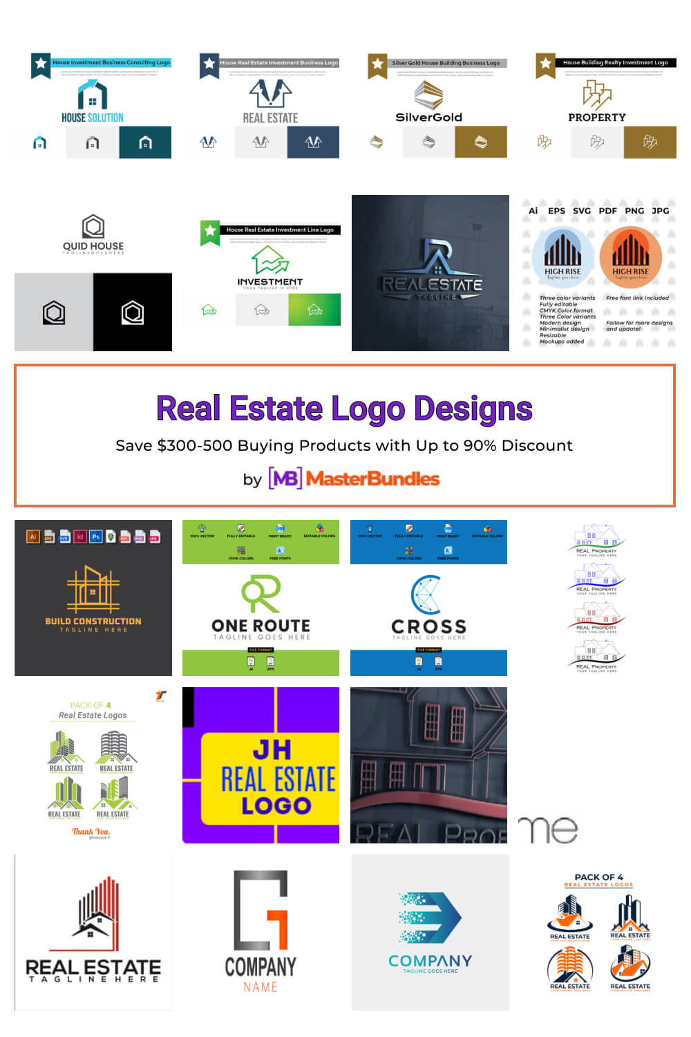 real estate logo designs pinterest image.