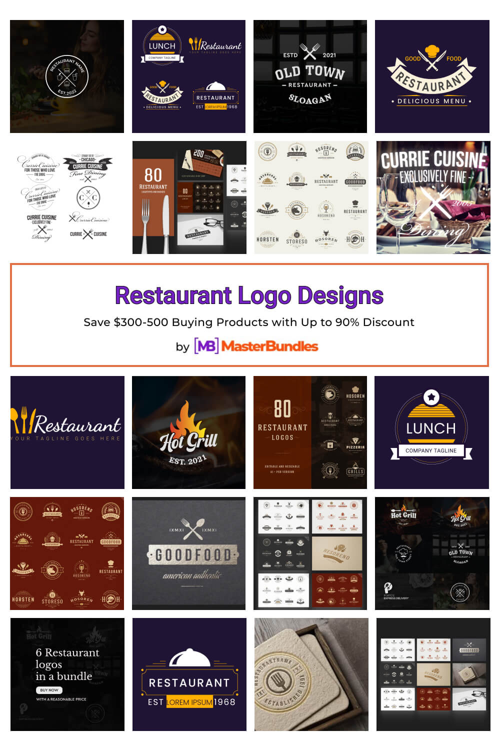 restaurant logo designs pinterest image.