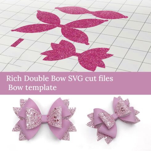 Rich Double Bow SVG cut files, Bow template.