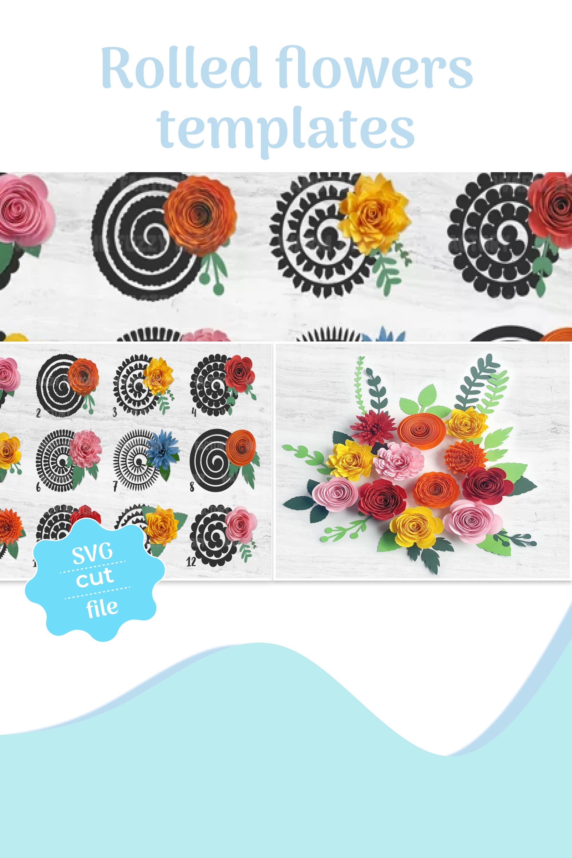 Big collection of the bright flowers for spring mood.