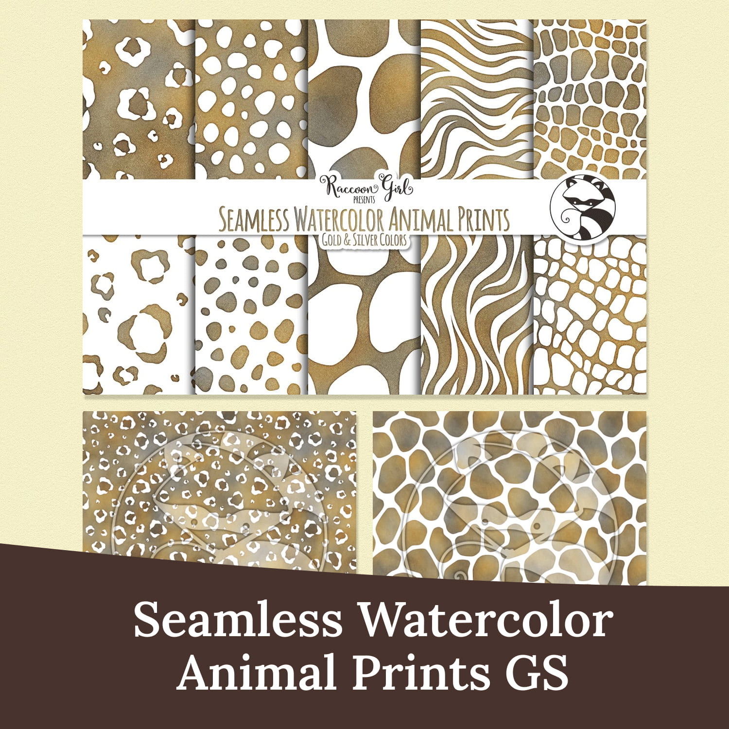 Seamless Watercolor AnimalPrints GS.