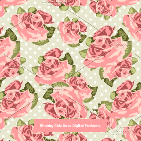 Shabby Chic Rose Digital Patterns.