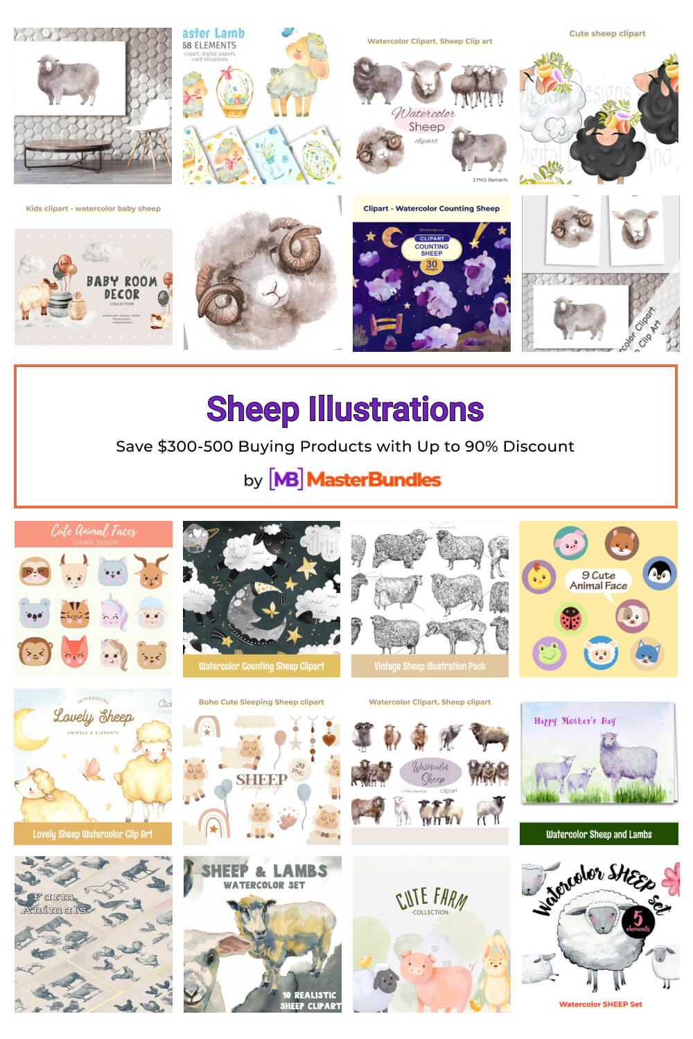 sheep illustrations pinterest image.