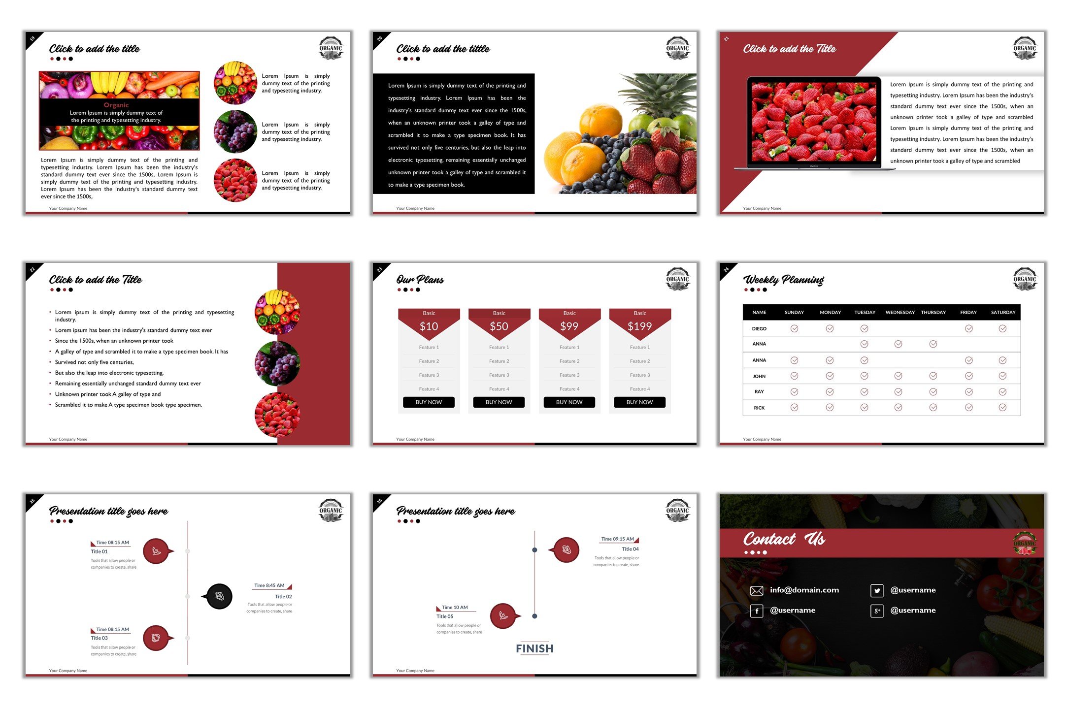 Red template for fresh food business.