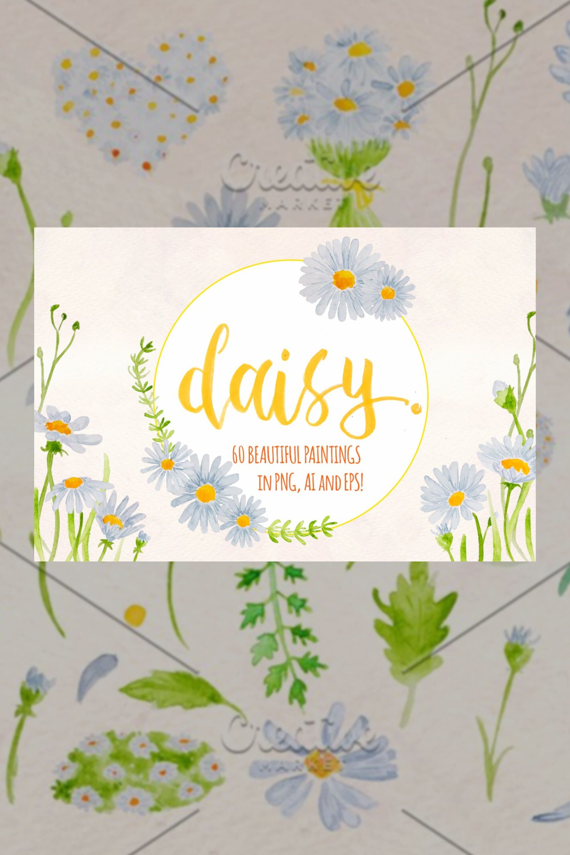spring daisies 60 watercolor element 04