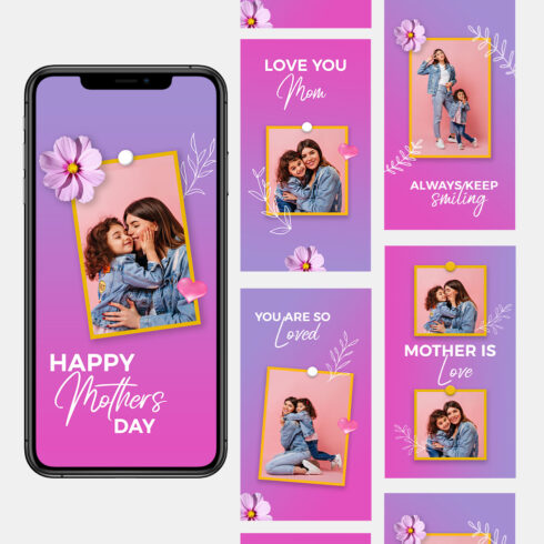 5 Mother's Day Instagram Story Templates main cover.