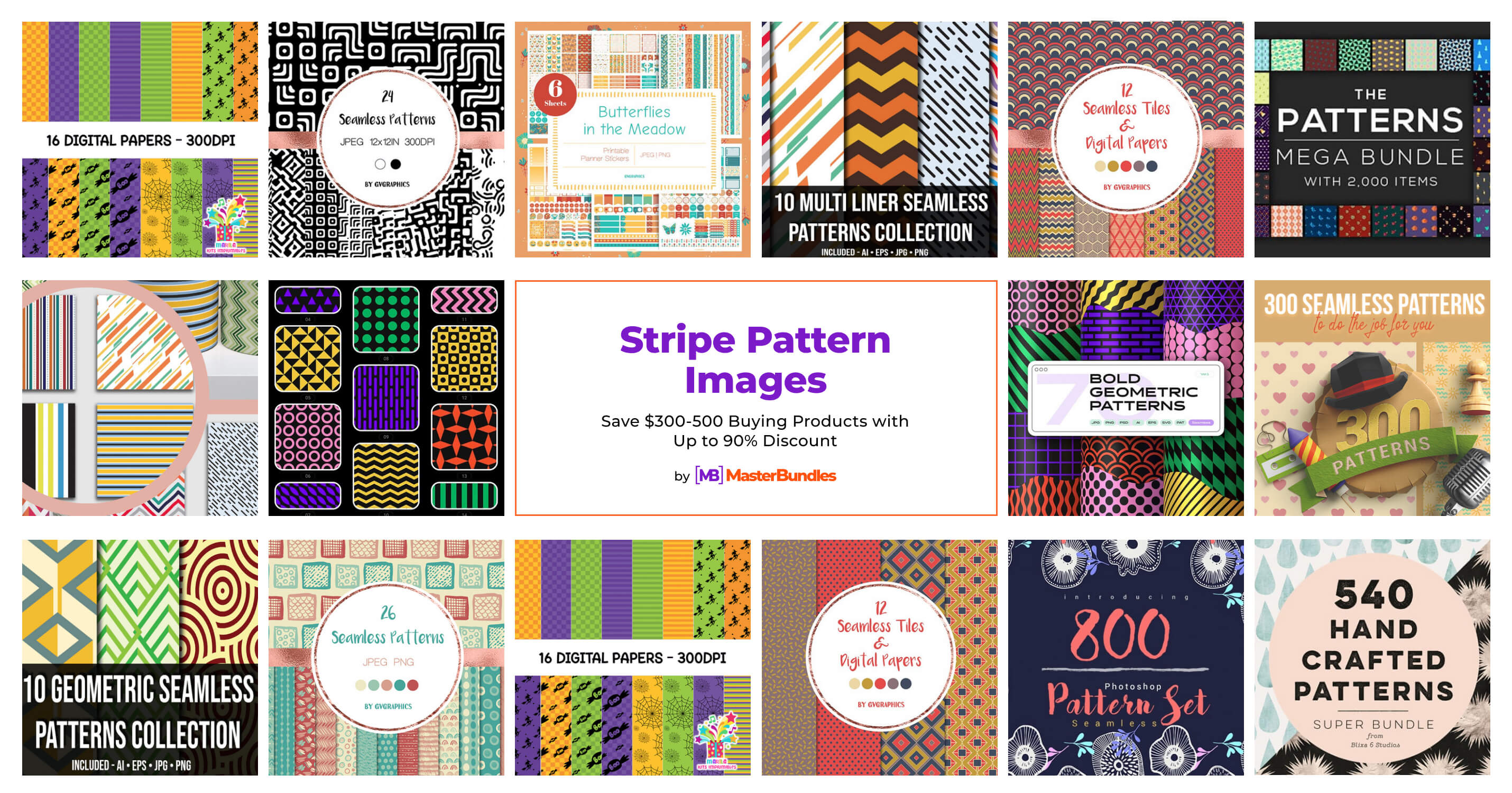 Striped Seamless Patterns – MasterBundles