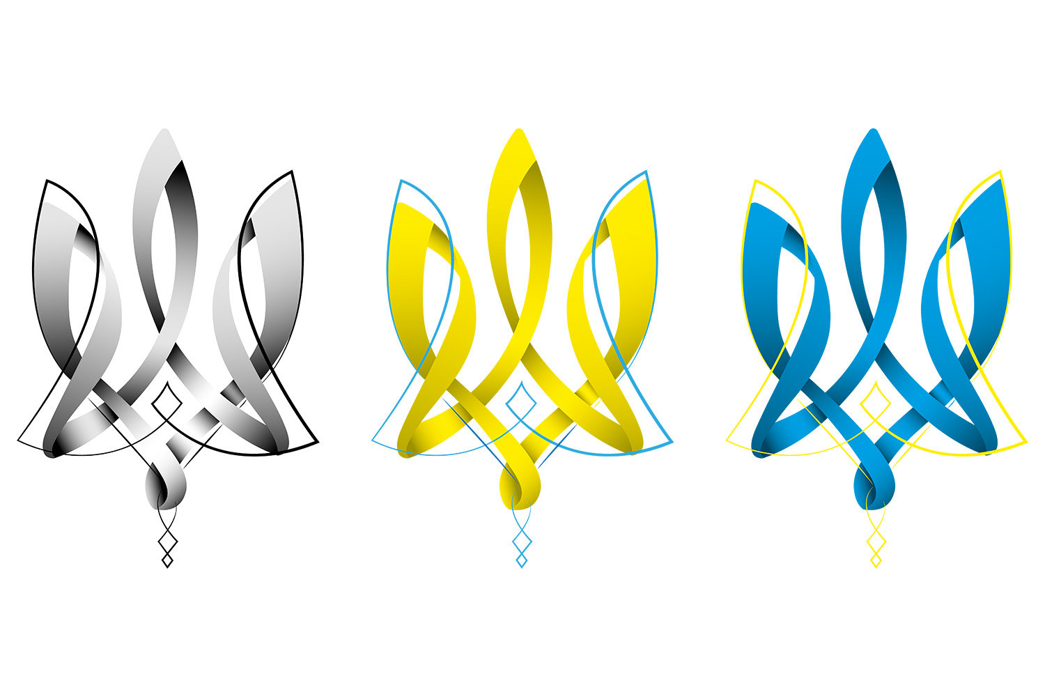 Symbols of Ukraine, Vector Art, Illustration for print or WEB