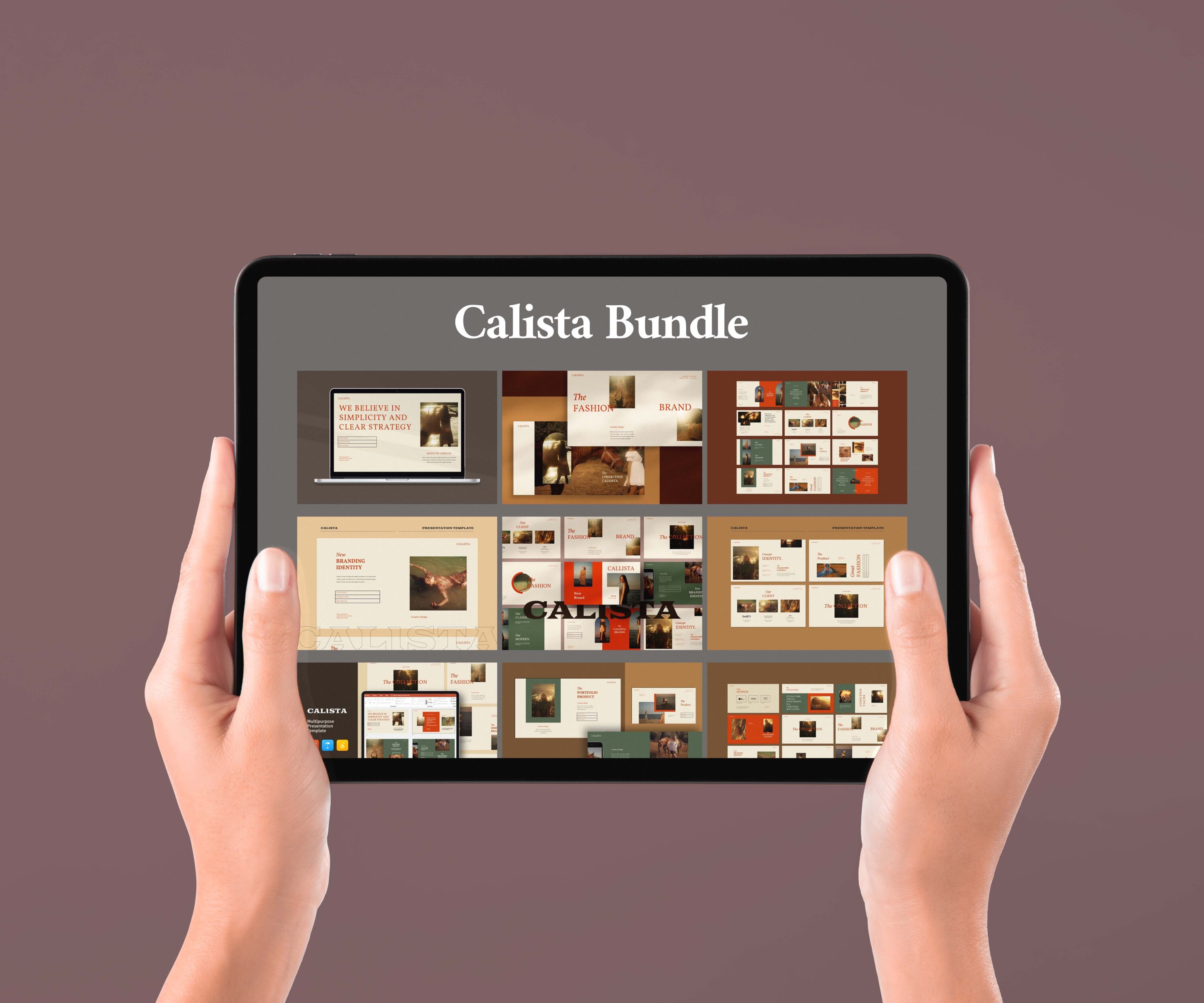 Calista Bundle Presentation Template - tablet preview.