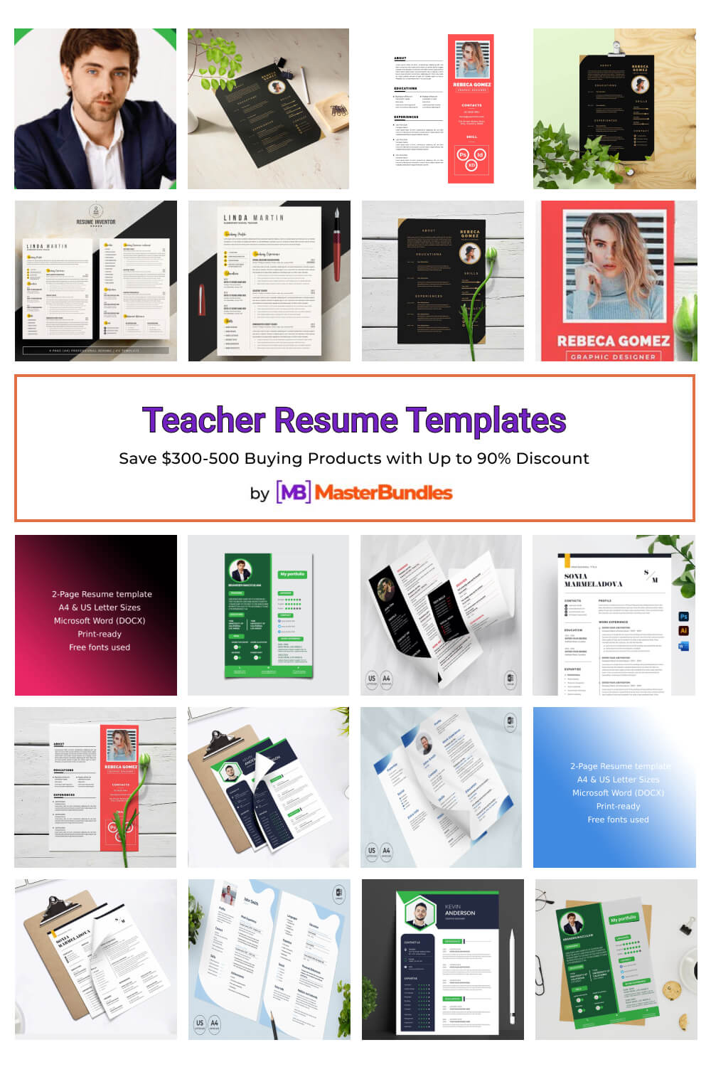 teacher resume templates pinterest image.