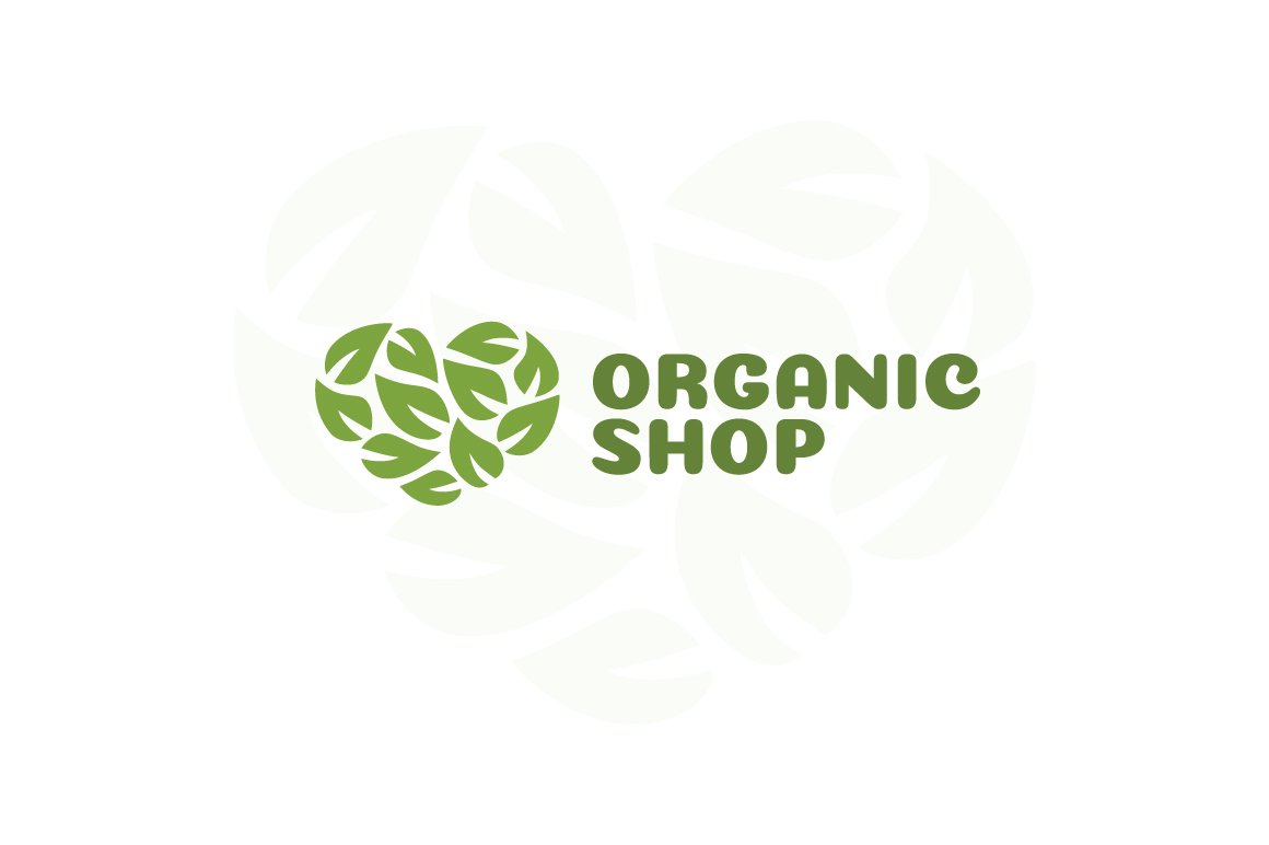 Big organic logo collection in green colors.