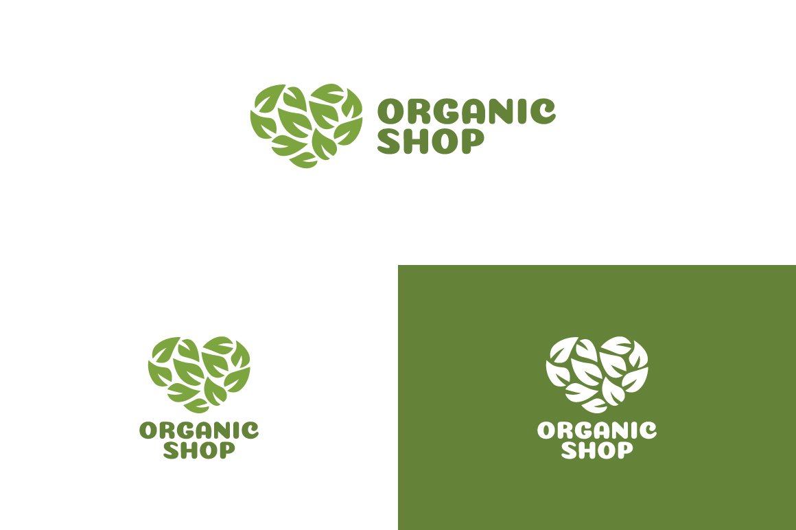 Simple green logos for different farms.