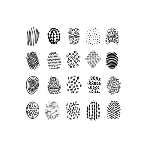 Doodles texture elements + 12 cards - MasterBundles