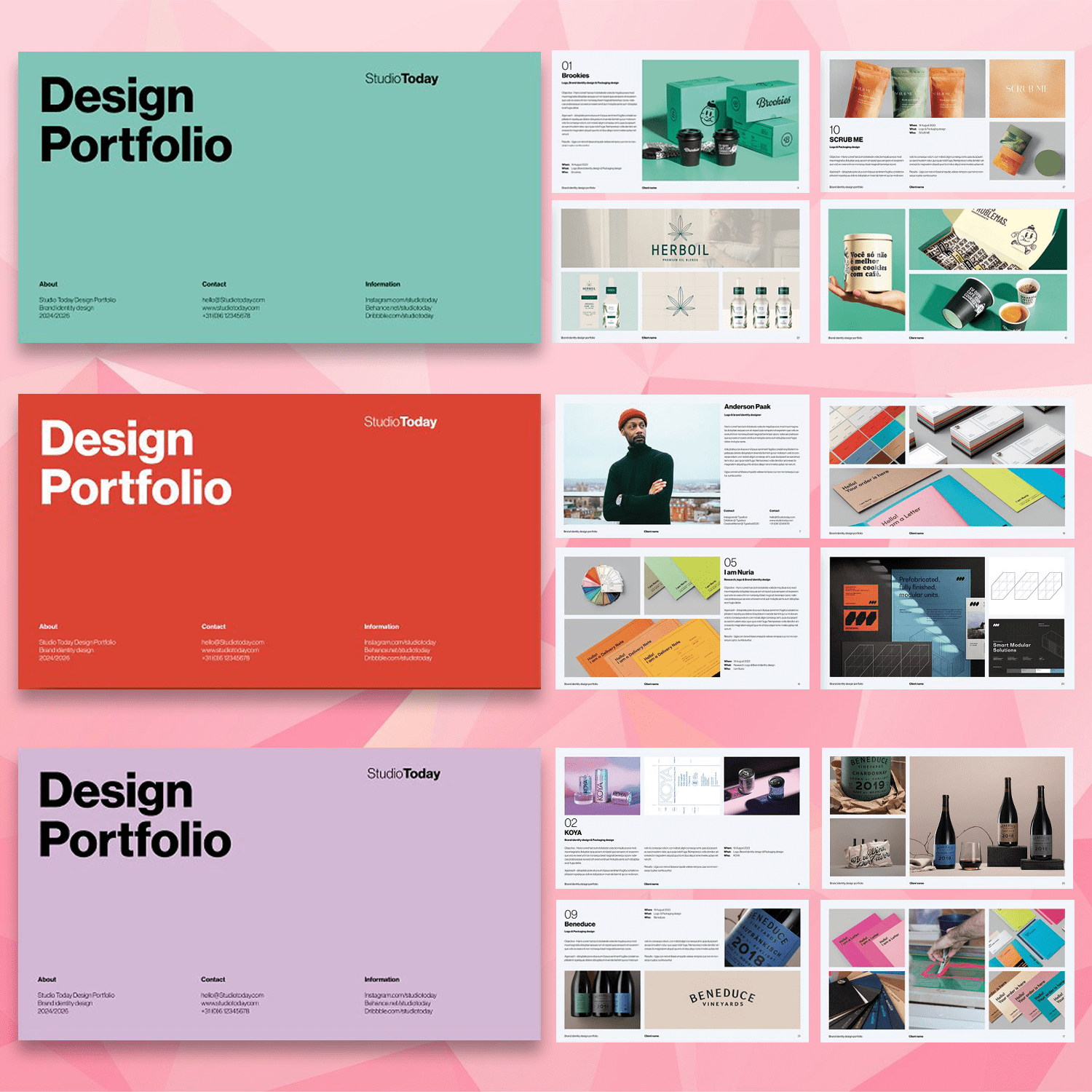 With this Design Portfolio Template you can present your creative company to your customers.