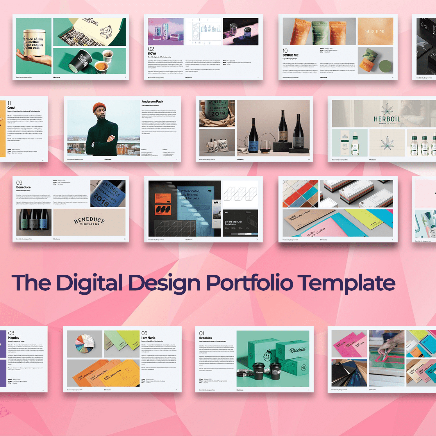 The Portfolio Template is a series of 26 creative and fully customizable layout templates for Adobe InDesign.