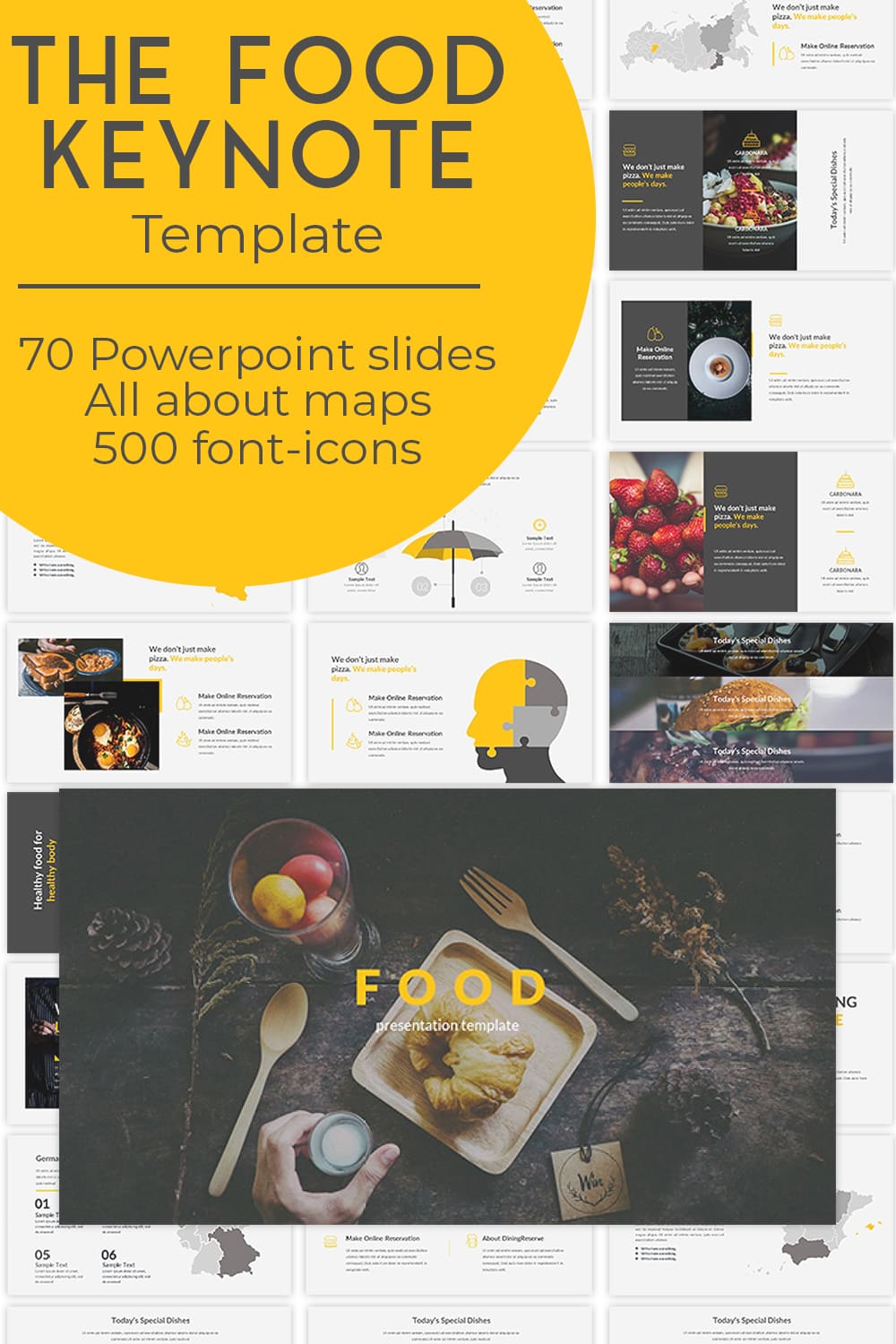 Colorful template for food presentation.