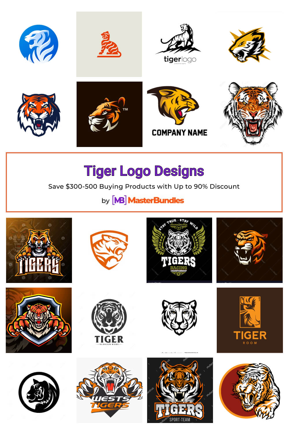 tiger logo designs pinterest image.