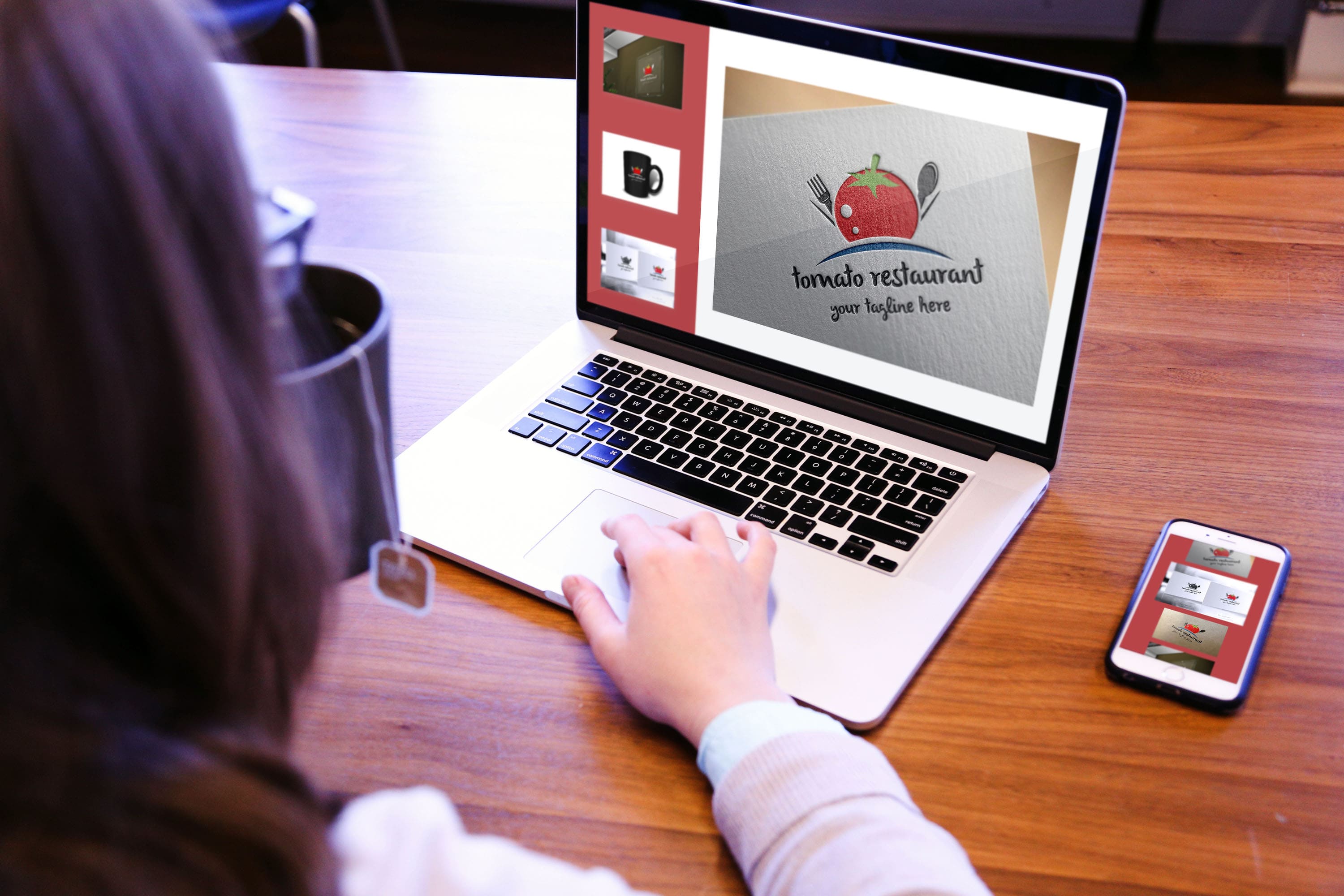 Tomato Restaurant Logo - laptop.