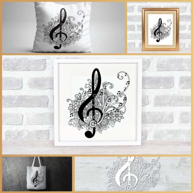 Treble Clef SVG | Music Note SVG Zentangle Design – MasterBundles