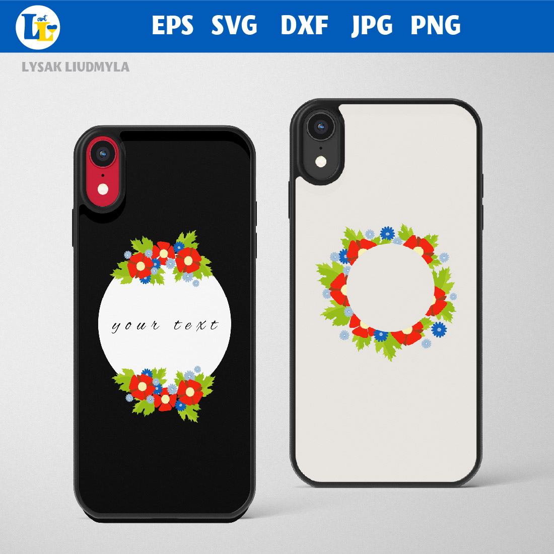Collection of vector round floral frames o phones.