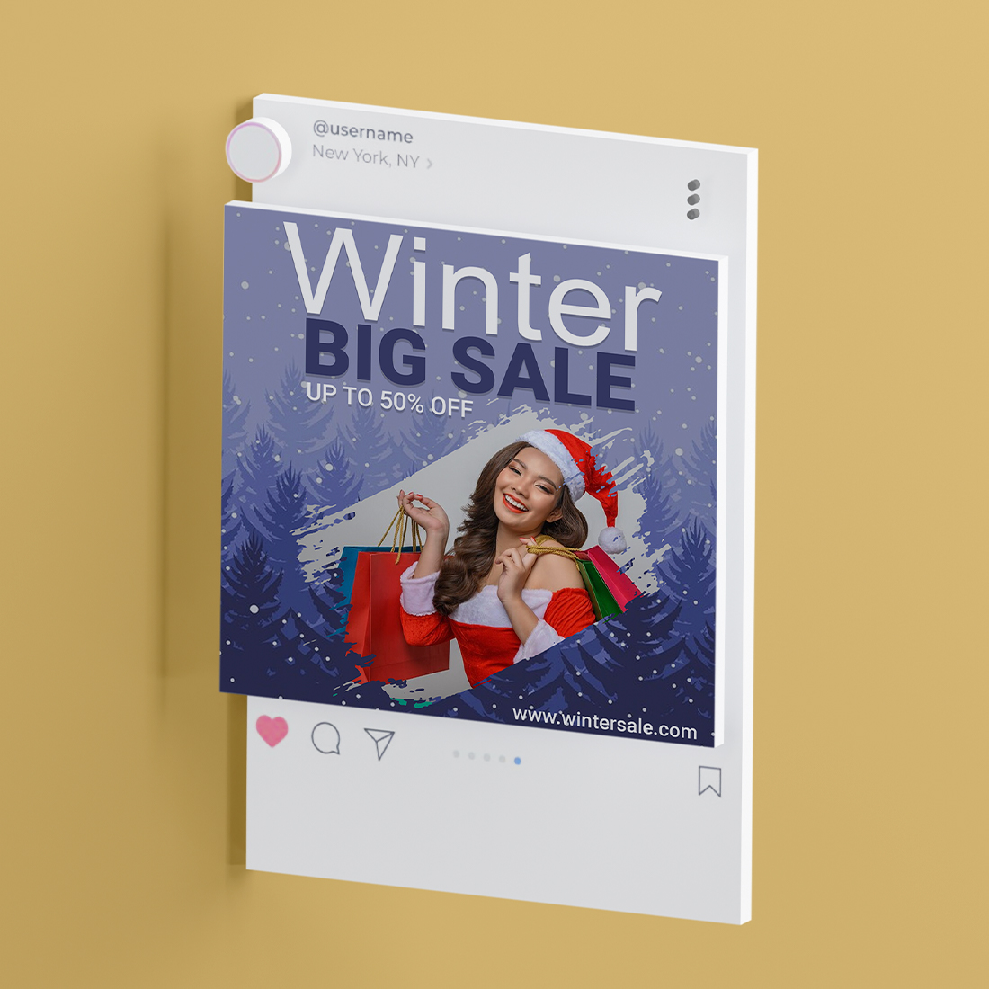 Winter Sale Social Media Post Template Collection.