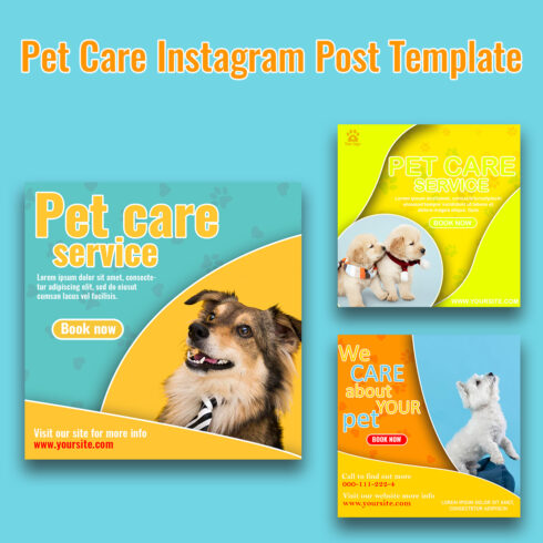 Pet Care Instagram Post Template - MasterBundles