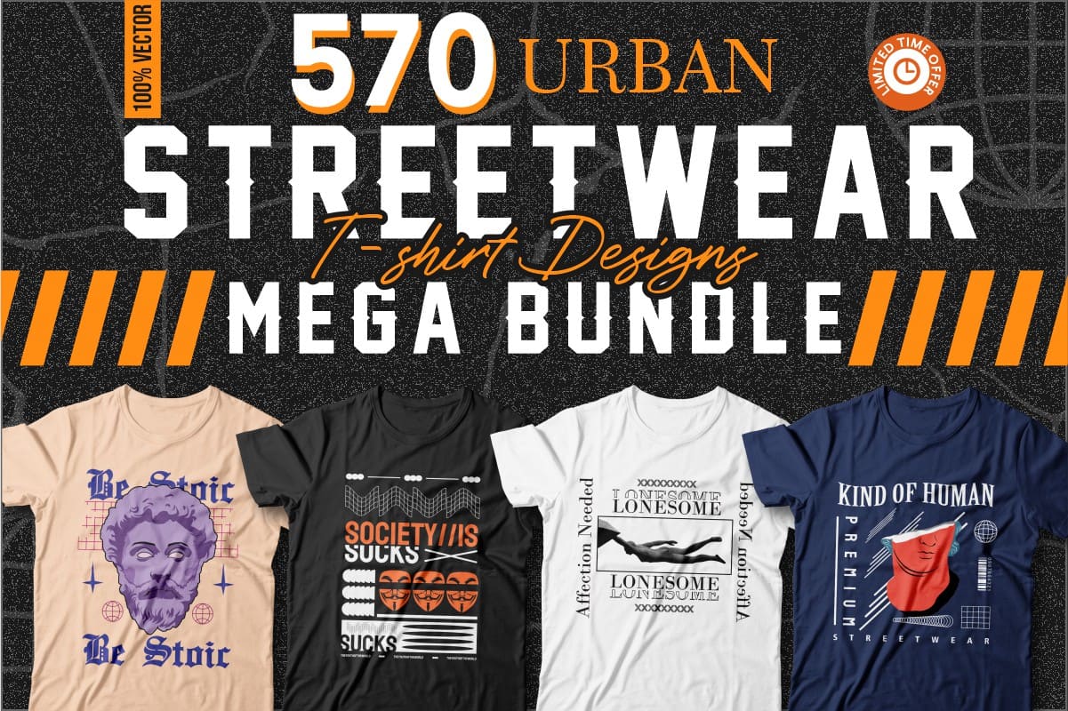 Urban Streetwear T-shirt Designs Mega Bundle – MasterBundles