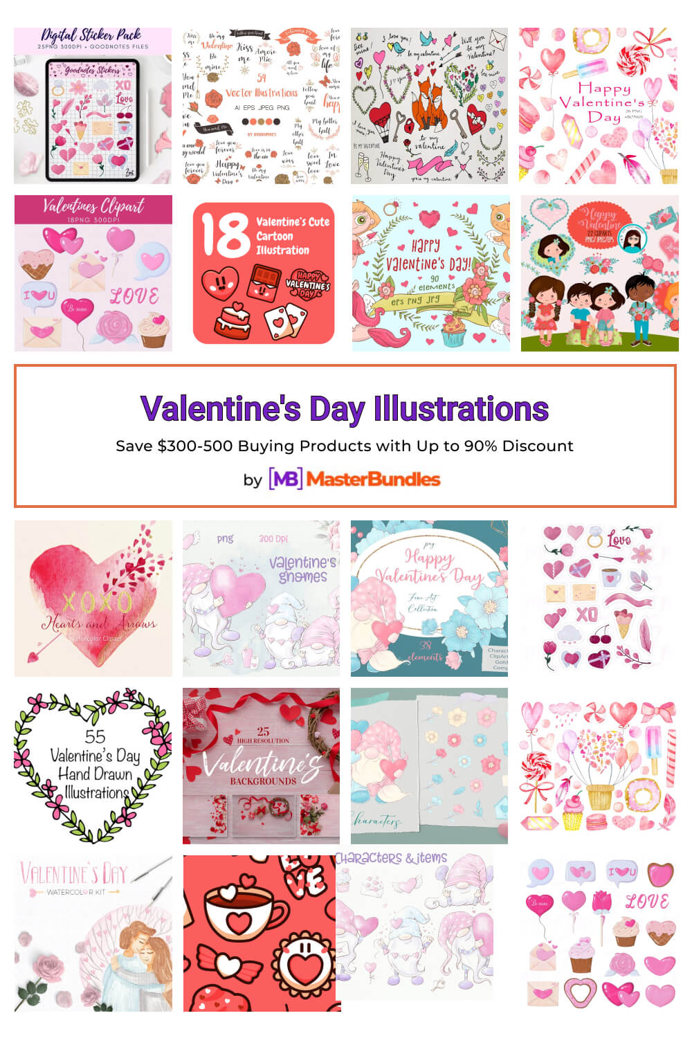 valentines day illustrations pinterest image.