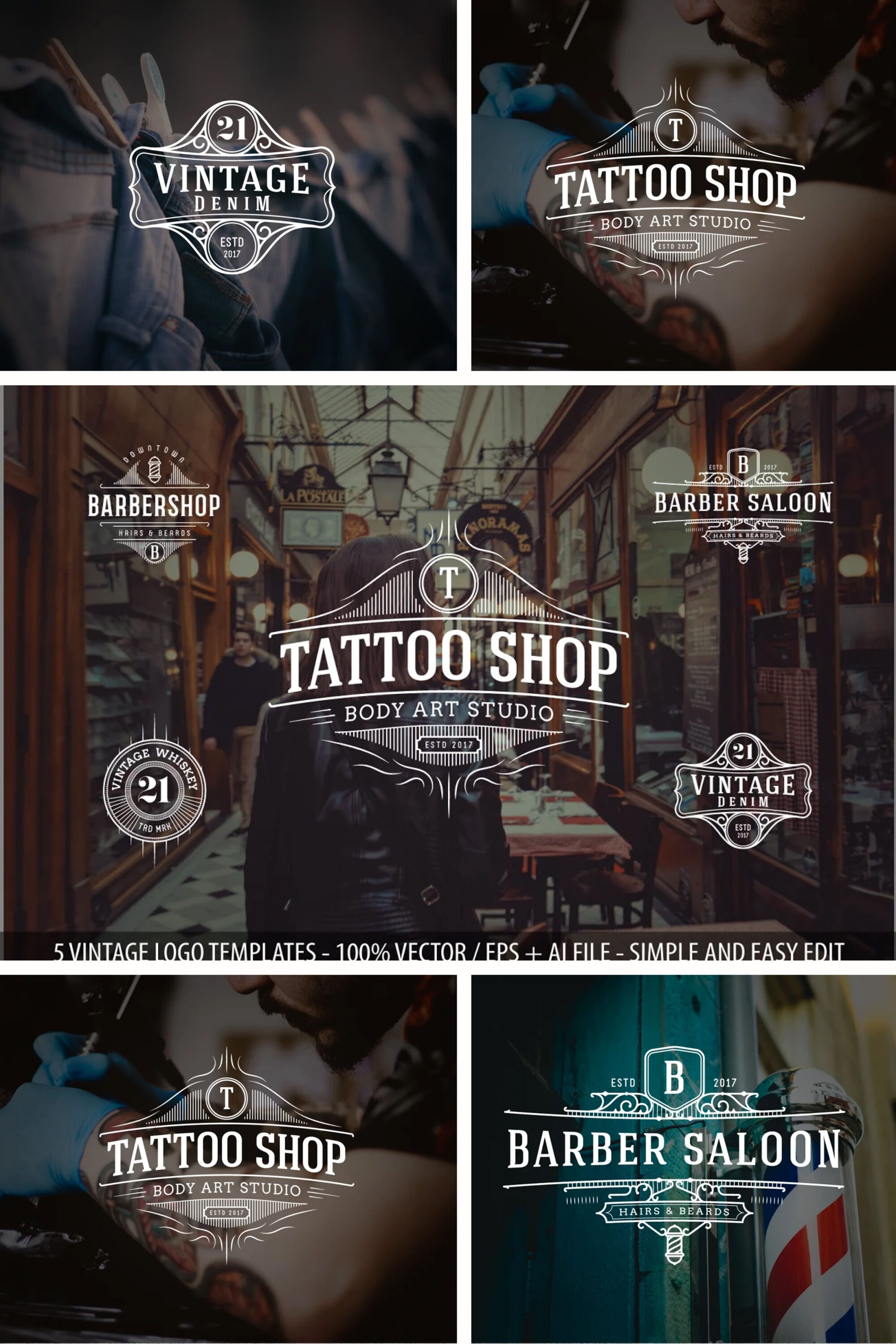Stylish logos collection for barber industries.