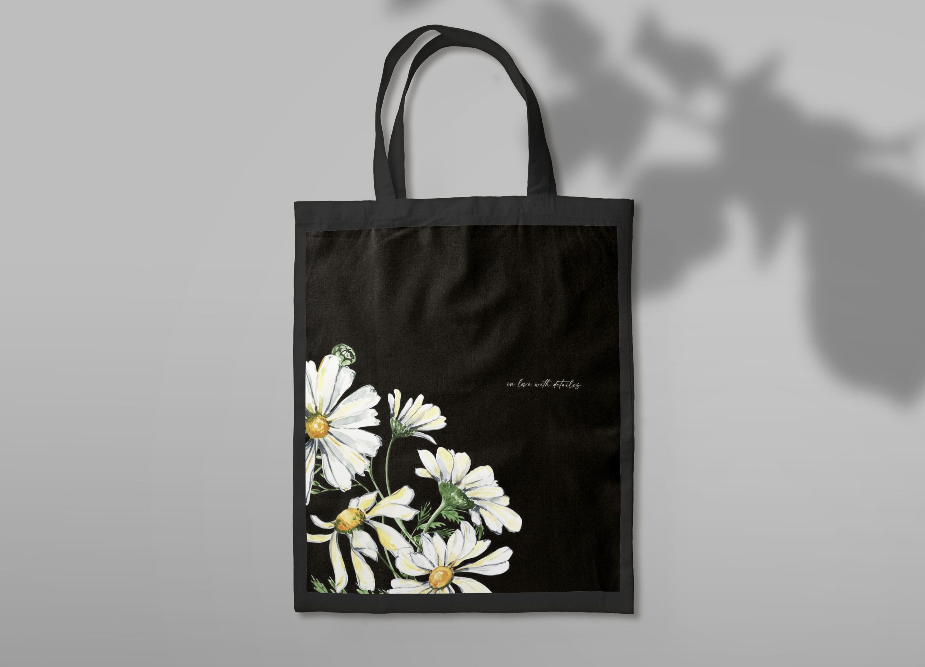 Watercolor Daisies - eco bag.