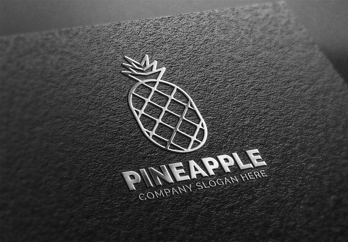 Silver pineapple on the matt background.