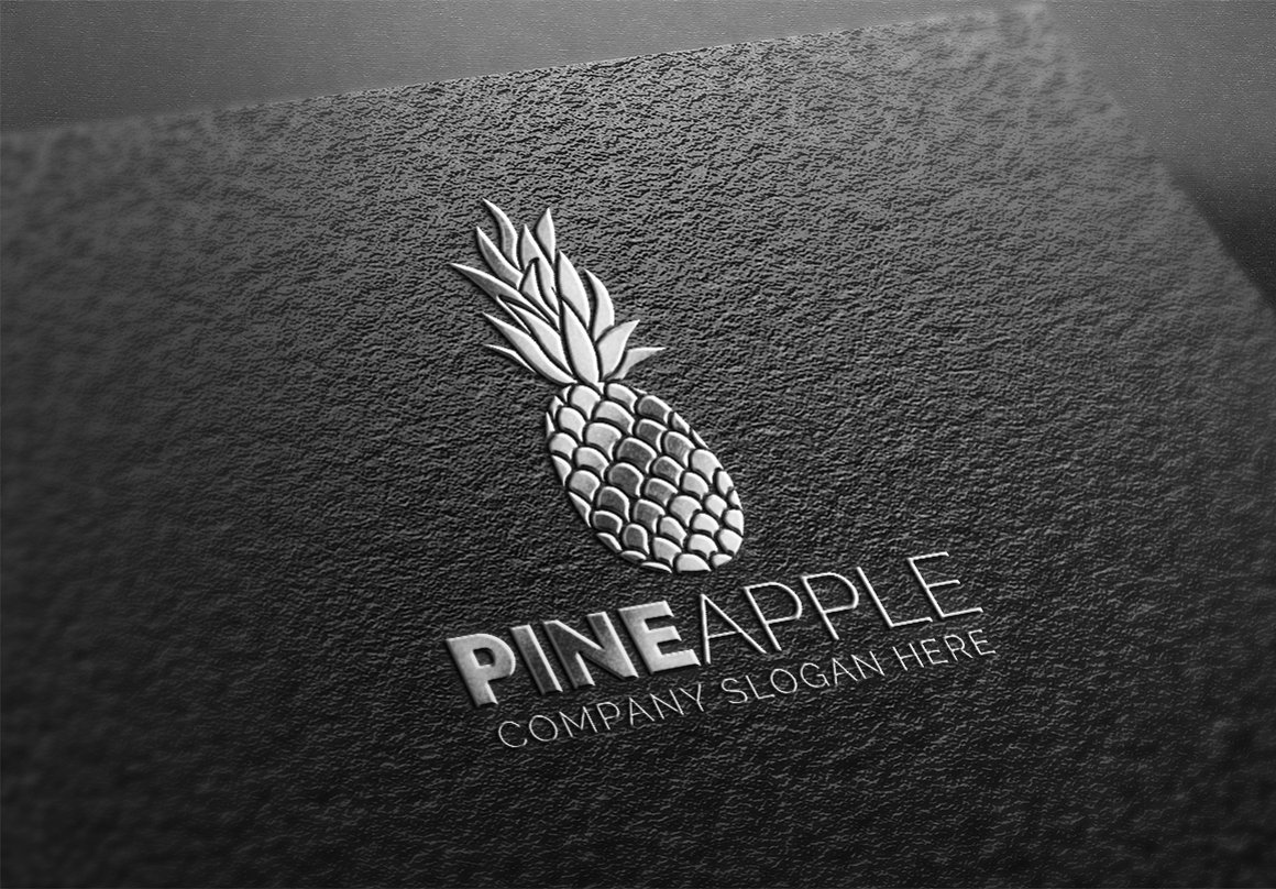 Leather background with the glance pineapple logo.